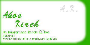 akos kirch business card